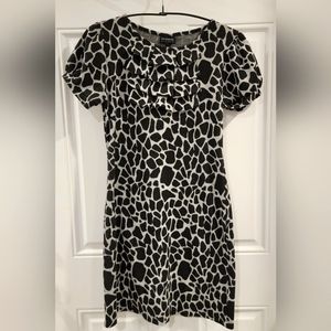 SIZE 6 BLACK & GREY WOMEN'S DRESS SHORT SLEEVE EN FOCUS STUDIO